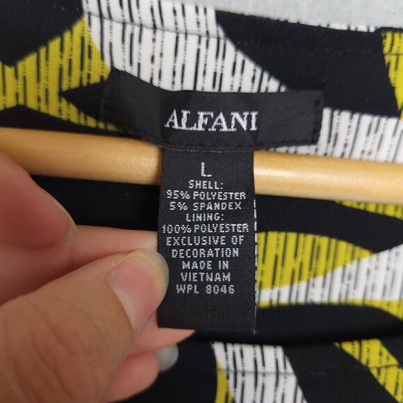 Alfani Womens Tunic Blouse Sz Large Embroidered Flared Sleeve Polyester Top EUC - Picture 8 of 15